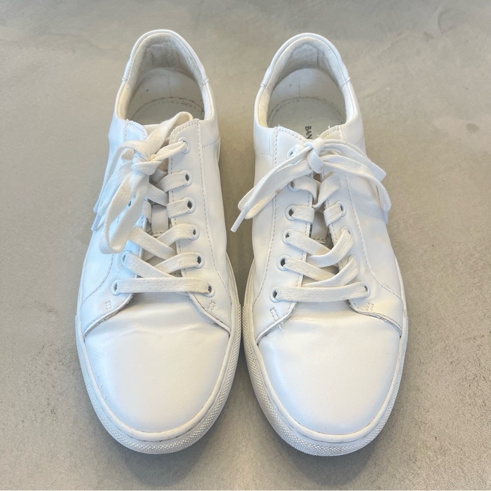 BANANA REPUBLIC‎ Vegan Synthetic Leather Sneakers, White, 8